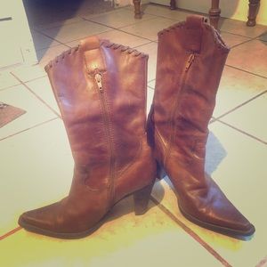 Steve Madden Vintage Leather Cowboy Boots 8